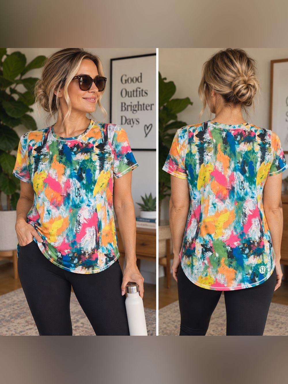 Lululemon Abstract Multicolor Print Top XL 12-14